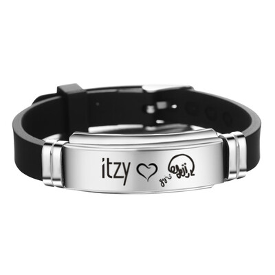 

KPOP ITZY Personalized Signature Lettering Adjustment Strap Stainless Steel Silicone Bracelet