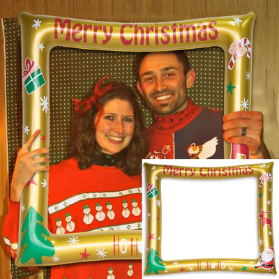 

Siaonvr Christmas Inflatable Frame Photo Booth Props Selfie Picture Party Decorations