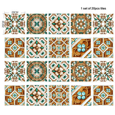 

3D Tile Wall Stickers 20PcsSet Square Waterproof Simple European Style For Floor Wall PVC Decals Paper Home Decor