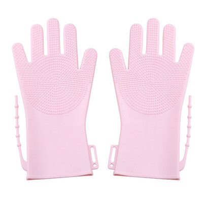 

Toponeto Magic Silicone Gloves Insulation Gloves Dish Wash Cleaning Brush Pet Hair Care