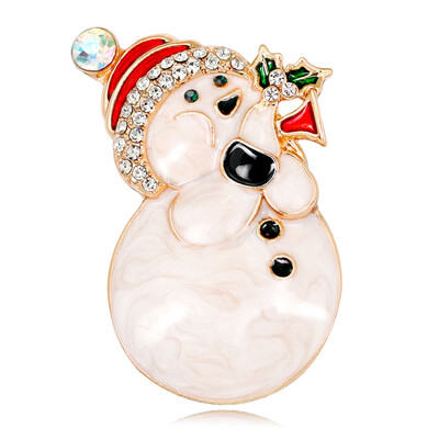

New Christmas Brooch Rhinestone Christmas Tree Elk Snowman Santa Claus Enamel Brooch