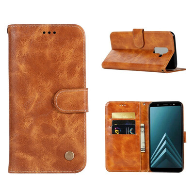 

MOONCASE Samsung Galaxy J8 Premium Vintage Leather Case - Yellow
