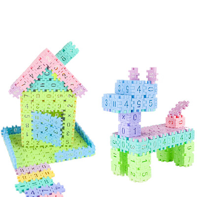 

YIWULAChildren Educational Toy 96 Geometry Shape Cognitive Digital Building Blocks