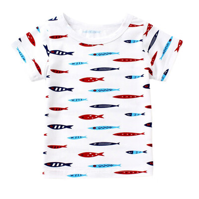 

Summer Kids Boys T-shirt Lovely Cartoon Print Short Sleeves Boys Girls Baby Cotton T-shirt Childrens Clothing