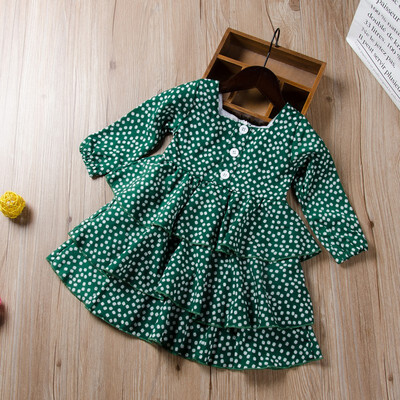 

1-6Y Baby Girls Polka Dot Princess Dress Toddler Party Pageant Long Sleeve Dresses Kids Infant Clothes