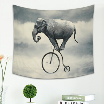 

Indian Animal Painting Tapestries Polyester Fabric Printed Wall Decor Beach Towel Bedspread Wall Hanging Room Home Decoration