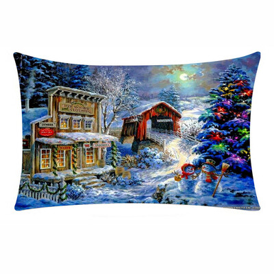 

Tailored Merry Christmas Rectangle Cushion Cover Throw Pillow Case Pillowcase