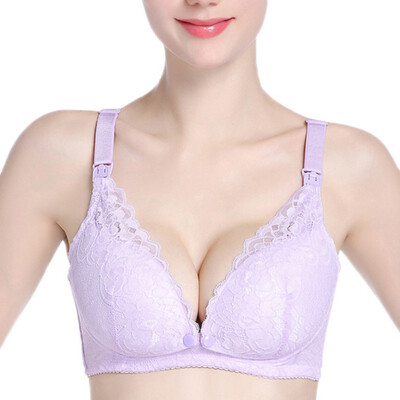 

Women Solid Sexy Lace Bra Breast Bra Front Hasp Easy Wear Bras Underwear Wire Free Bra New Arrival