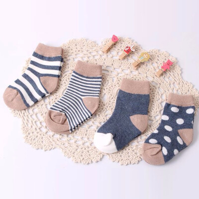 

4 PairsSet Cotton Cute Boys Girls Baby Socks Fashion Cartoon Soft Floor Baby Socks Floor Socks