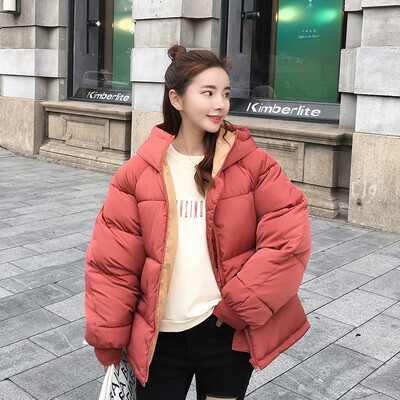 

New Women Plain Fashionable Cotton Quilted Zipper Jacket Plus Size Warm Winter Hooded Down Coat Hot