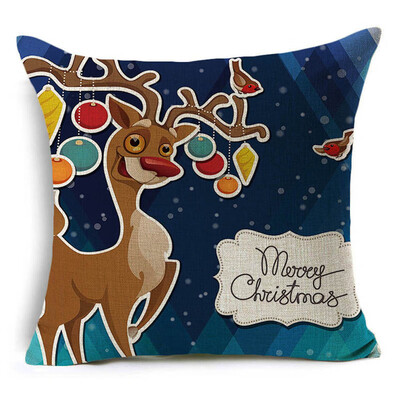 

2020 New Christmas Linen Cushion Cover Throw Pillow Case Xmas Home Decor Festive Gift