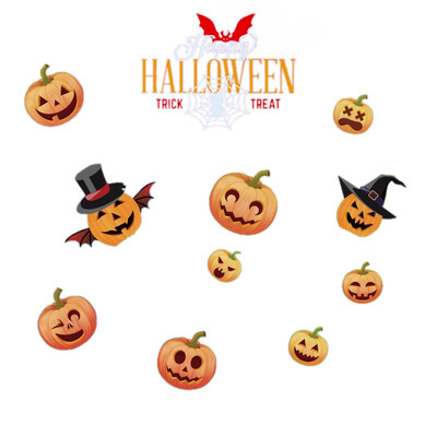 

Halloween Static Window Sticker Cartoon Design No-Glue Self-adhesive Decals Car Window Clings Holiday Party Decorations