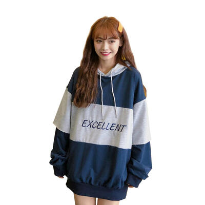 

Women Hoodies Letters Print Casual Loose Drawstring Sweatshirt Hooded Tops