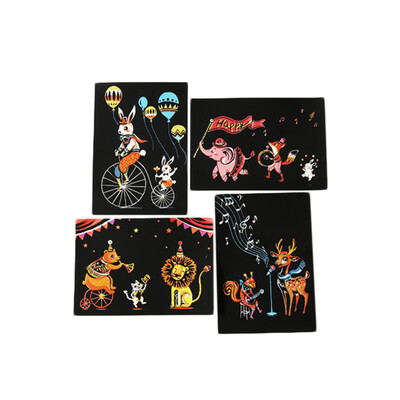 

Siaonvr 4pcs 20x14cm Magic Scratch Art Painting Paper With Drawing Stick Kids Toy