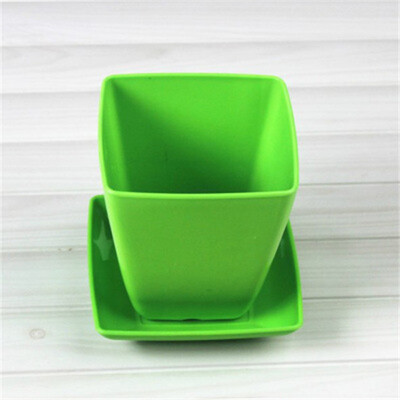 

Gobestart Mini Square Plastic Plant Flower Pot Garden Home Office Decor NurseryVA