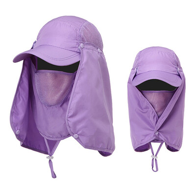 

Outdoor Sport Hiking Visor Hats UV Protection Face Neck Cover Detachable Bike Sun Protection Cap