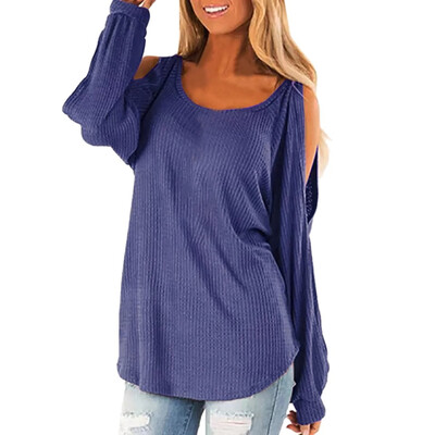 

Tailored Women Winter O-Neck Solid Color Lantern Long Sleeve T Shirt Casual Blouse Tops