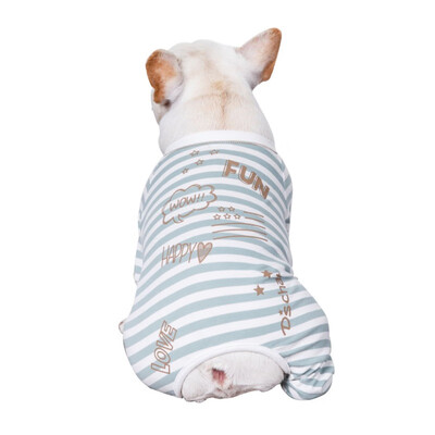 

Letter Pattern Four-legged Coat Pink Green Pets Clothing Dogs Letters Print Stripes Romper Jumpsuit Pink Blue Bodysuit Cotton