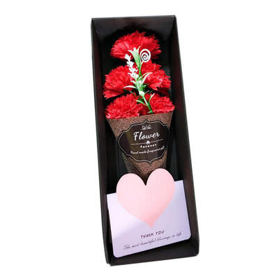 

5 Pcslot Soap Bouquet Mothers Day Present Flower Carnation Black Gift Box Package