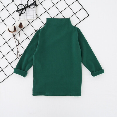 

New Winter Baby Girls T Shirt Long Sleeve Turtleneck Solid Color T-shirt Bottoming Shirt Cotton Toddler Childrens Clothes