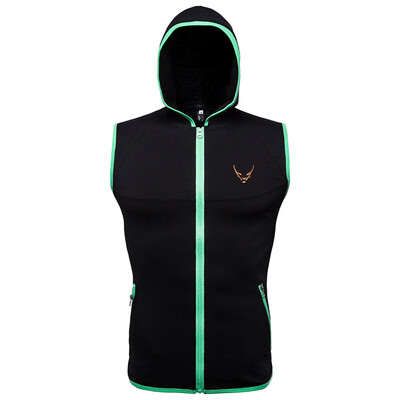 

Toponeto Fashion Mens Summer Zipper Pullover Hooded Sport Pacthwork Sleeveless Top Vest