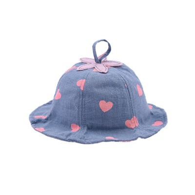 

Toddler Baby Accessories 1PCs Summer Baby Girls Hat Summer Toddler Heart Print Bucket Hats Caps Reversible Sun Headwear