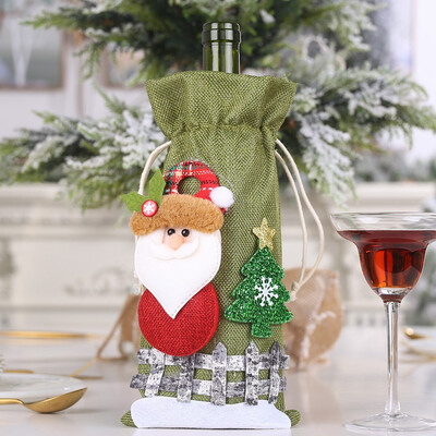 

Toponeto Merry Christmas Santa Wine Bottle Bag Cover Xmas Festival Party Table Decor Gift