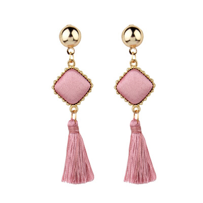 

New Fashion Square Round Geometric Velvet Earrings Jewelry For Women