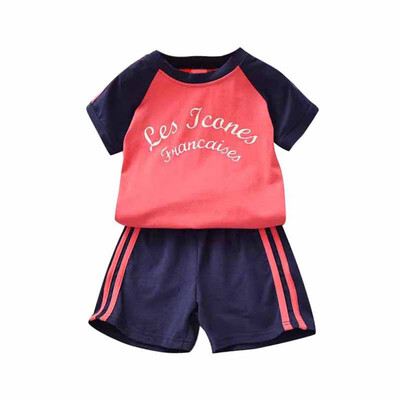 

Summer Casual Baby Boys Girls Clothes Set Short Sleeve Letter Print Tops Blouse T-shirtShortsKids Toddler 2pcs Outfits Sets