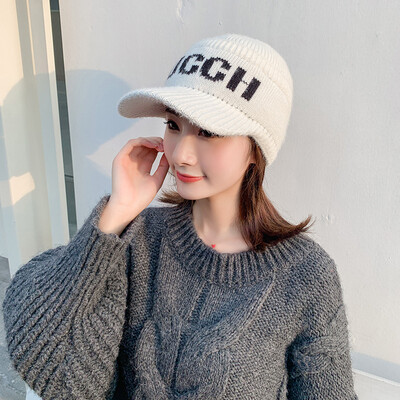 

Empty top woolen hat childrens winter net red personality fashion student Korean version versatile letter new knitting cap