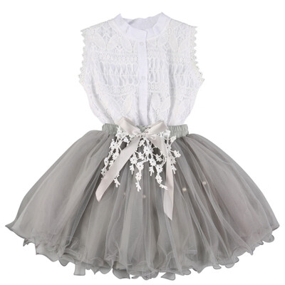 

Summer Baby Girl 2pcs Clothing Sets Infant T-shirtTulle Skirt Costumes Party Princess Birthday Vestidos A