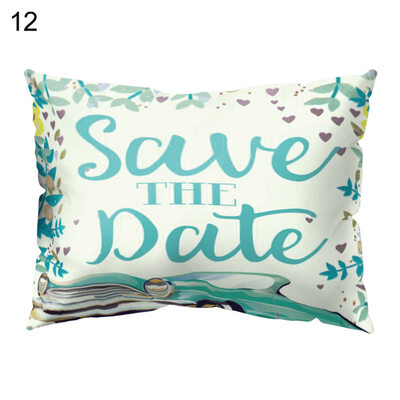 

Fresh English Letters Cloud Flower Pillow Case Cushion Cover Sofa Bed Cafe Decor
