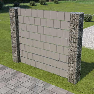 

Gabion Fence with 2 Posts Galvanized Steel&PVC 709"x709"