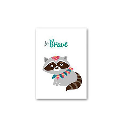 

3pcs 050cm Cartoon Childrens Room Raccoon Fox Bird Stickers