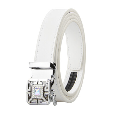 

Womens Automatic Buckle Genuine Leather Ladys Ratchet Holeless Belt Business High Quality Womens Real Belt for Pants