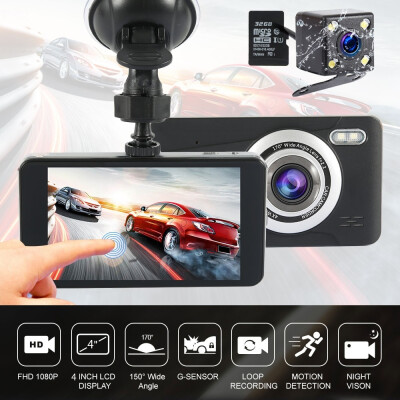 

Dash Cam for Cars Front&Rear Dual Cameras FHD 1080P 4 Inches Display Driving Recorder Loop Recording