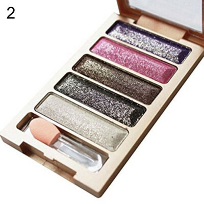 

5 Colors Shimmers Eyeshadow Palette Makeup Cosmetic Glitter Eye Shadow Set