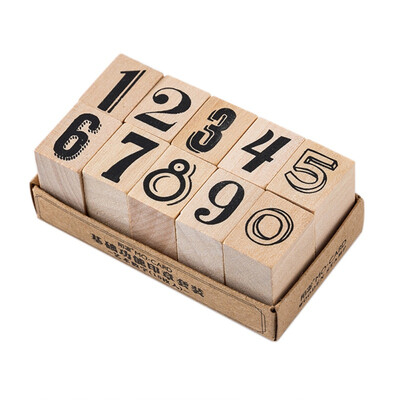 

1set DIY wooden rubber stamps Number Week Month Pattern Wood Stamps wood decoration For Letter for scrapbooking stamp