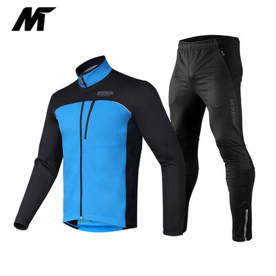 

Mens suits MYSENLAN cycling jerseys in the fall&winter coat Fleece long-sleeved warm wind cycling suits autumn winter fleece