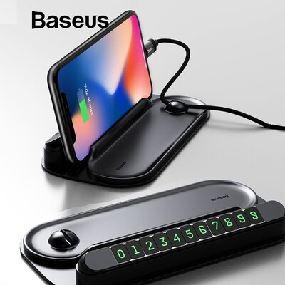 

Baseus 2 in 1 Car Phone Holder For iphone Samsung S9 Temporary Parking Number Car Holder For Xiaomi HuaWei