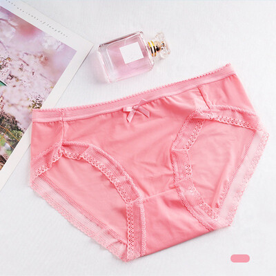 

Women Thin Sexy Lace Decoration Briefs Panties Fashion Sweet Mid Rise Solid Color Fashion Trend Panties