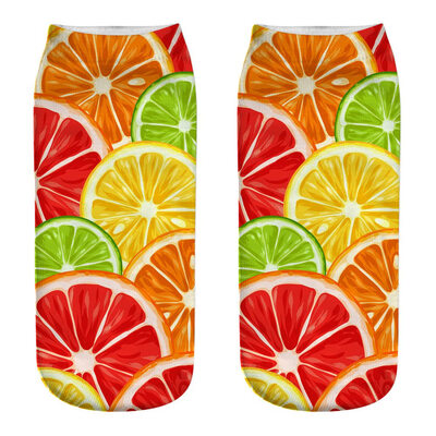

Summer Women Low Cut Ankle Socks Funny Pineapple 3D Printing Kawaii Socks Cotton Hosiery Printed Socks