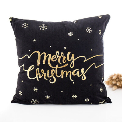 

Merry Christmas Bronzing Pillow Case Cushion Cover Home Sofa Car Home Decor