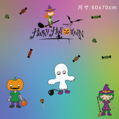 

Halloween Static Window Sticker Cartoon Design No-Glue Self-adhesive Decals Car Window Clings Holiday Party Decorations