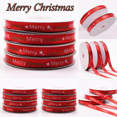

25 Yards Red Christmas Ribbon Xmas Gift Wrapping Ribbon Party Decoration Ribbon