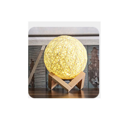 

3D LED Night Light Rattan Moon Moonlight Romance Table Moon Lamp with Stand Desk Colorful Lamp Party Home Decoration Accessories