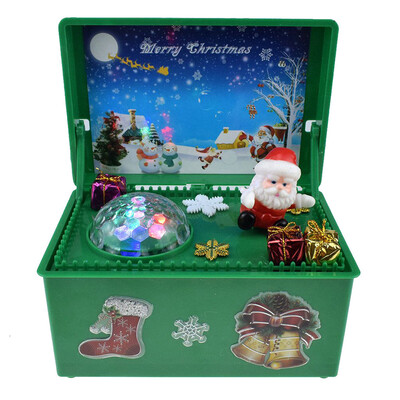 

Siaonvr Christmas Supplies Christmas Girls Musical Box with LED Red Design Santa Claus