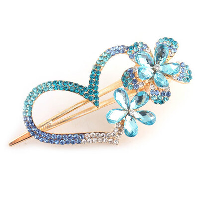 

Flaxen Hair Diamond-studded Beak Clip Hairpin Jewelry Love-shaped Headdress