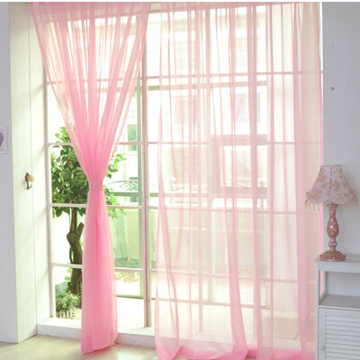 

Floral Tulle Voile Door Window Curtain Drape Panel Sheer Scarf Divider 8 Colors