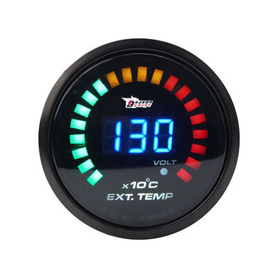 

52mm 12V Digital LED Exhaust Gas Temperature Gauge Meter With Voltage Display With Sensor Car Auto Truck